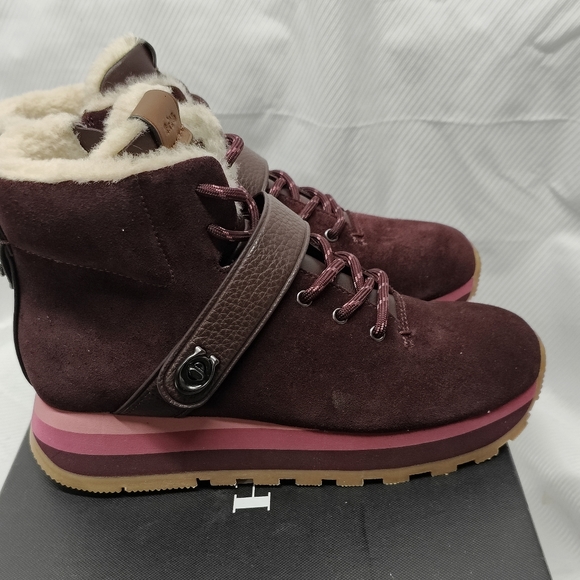 Coach Burgundy Suede Women's Boots - Picture 3 of 10